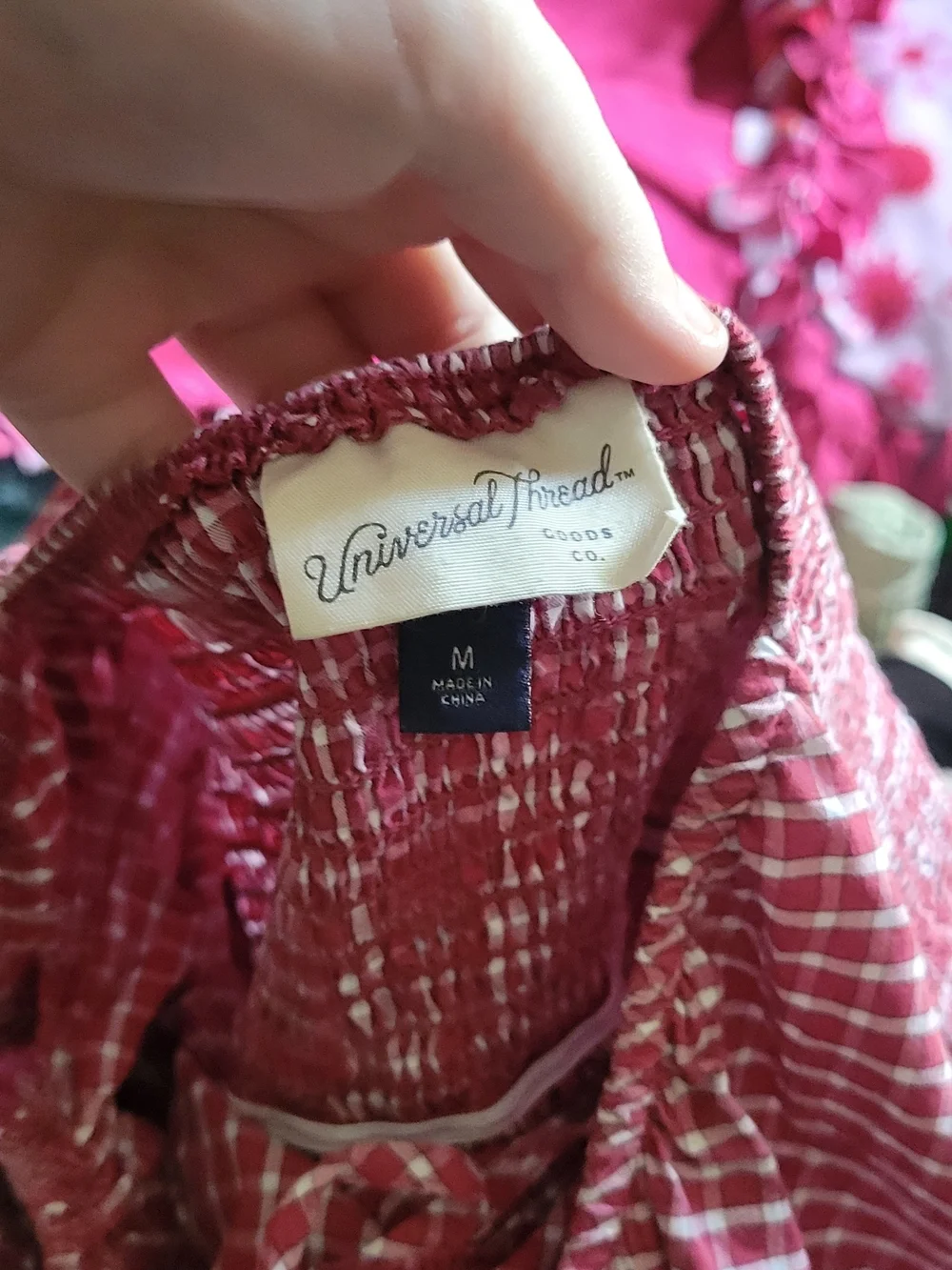 Universal Thread Girls Red Plaid Puff-Sleeve Dress - Picture 5 of 5